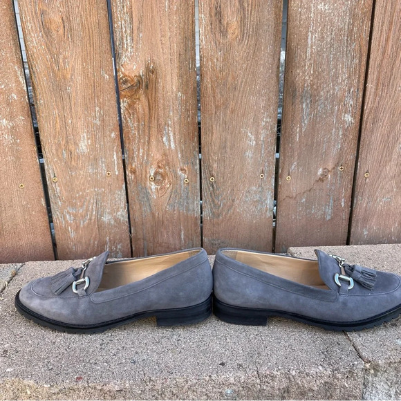 TALBOTS Women’s Gray Soft Leather Loafer Flat Slip On Mule with Tassel Size 7 - Picture 8 of 11
